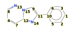 Image with canonical numbers derived from InChI string