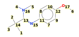 Image with canonical numbers derived from InChI string