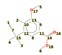 Image with canonical numbers derived from InChI string