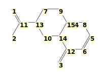 Image with canonical numbers derived from InChI string