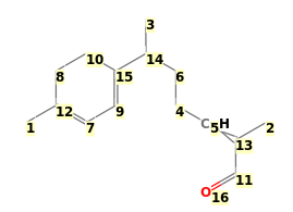 Image with canonical numbers derived from InChI string