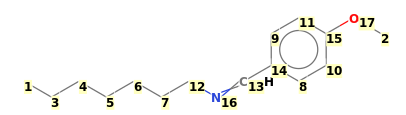 Image with canonical numbers derived from InChI string