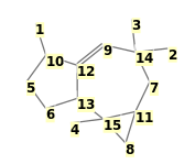 Image with canonical numbers derived from InChI string