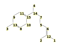 Image with canonical numbers derived from InChI string