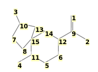 Image with canonical numbers derived from InChI string