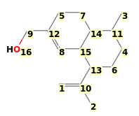 Image with canonical numbers derived from InChI string