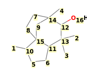 Image with canonical numbers derived from InChI string