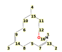 Image with canonical numbers derived from InChI string