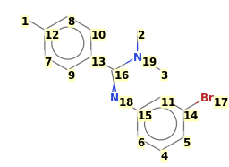 Image with canonical numbers derived from InChI string