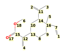 Image with canonical numbers derived from InChI string