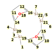 Image with canonical numbers derived from InChI string