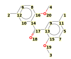 Image with canonical numbers derived from InChI string