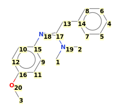 Image with canonical numbers derived from InChI string