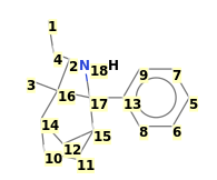 Image with canonical numbers derived from InChI string