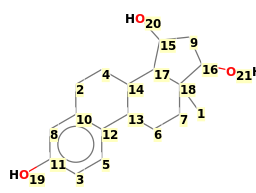 Image with canonical numbers derived from InChI string