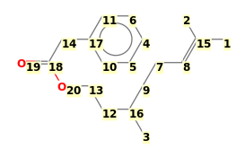 Image with canonical numbers derived from InChI string