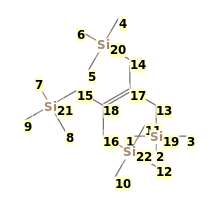 Image with canonical numbers derived from InChI string