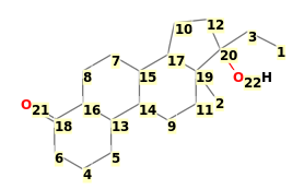 Image with canonical numbers derived from InChI string