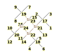 Image with canonical numbers derived from InChI string