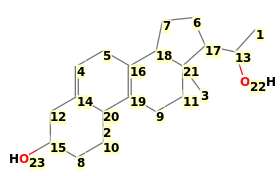 Image with canonical numbers derived from InChI string