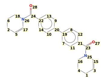 Image with canonical numbers derived from InChI string