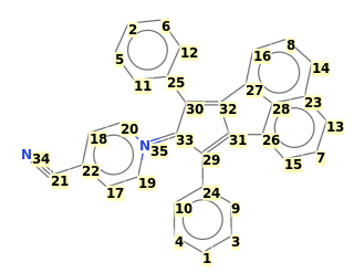 Image with canonical numbers derived from InChI string