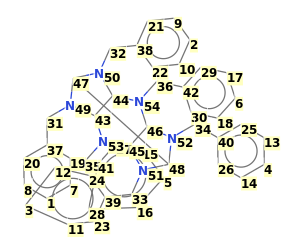 Image with canonical numbers derived from InChI string