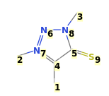 Image with canonical numbers derived from InChI string