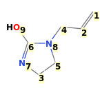 Image with canonical numbers derived from InChI string