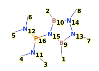 Image with canonical numbers derived from InChI string