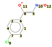 Image with canonical numbers derived from InChI string