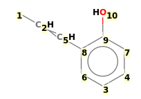 Image with canonical numbers derived from InChI string