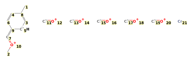 Image with canonical numbers derived from InChI string