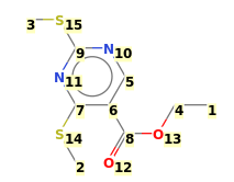 Image with canonical numbers derived from InChI string