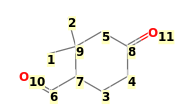 Image with canonical numbers derived from InChI string