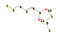 Image with canonical numbers derived from InChI string