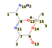 Image with canonical numbers derived from InChI string